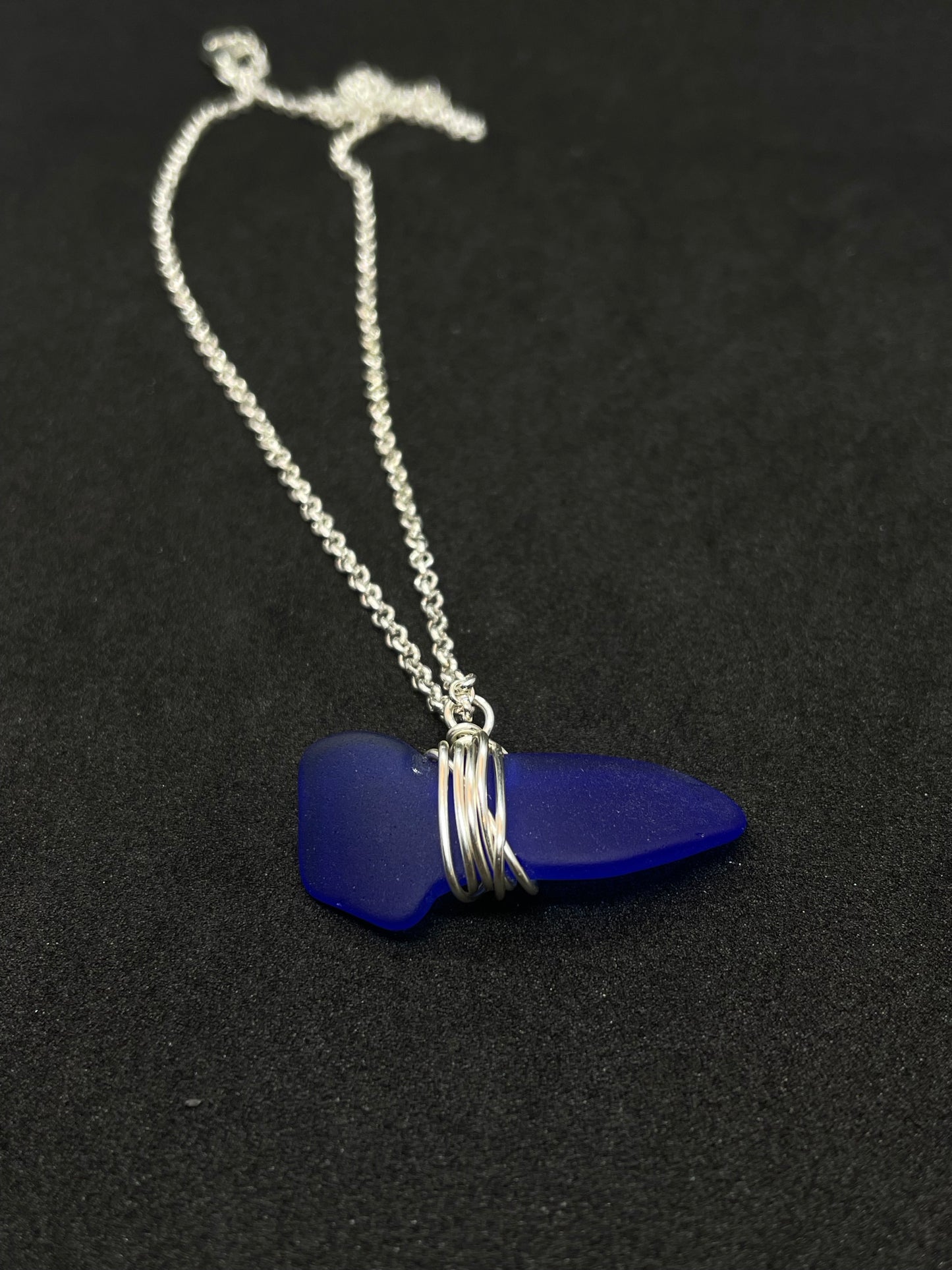 Blue seaglass necklace