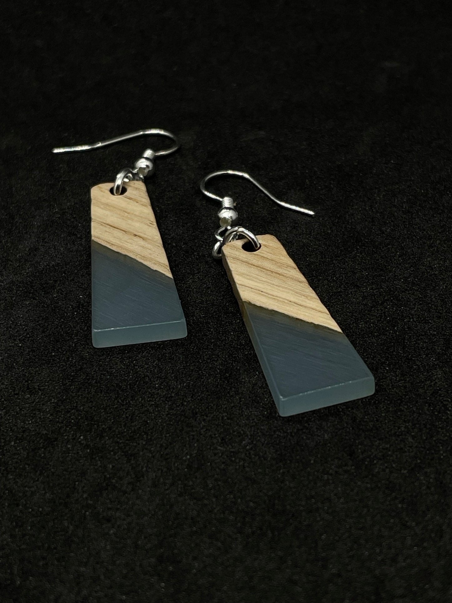 Grey & wood earrings
