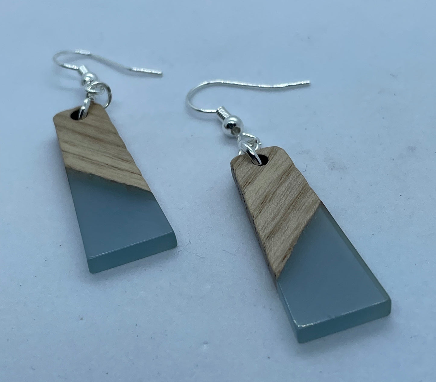 Grey & wood earrings