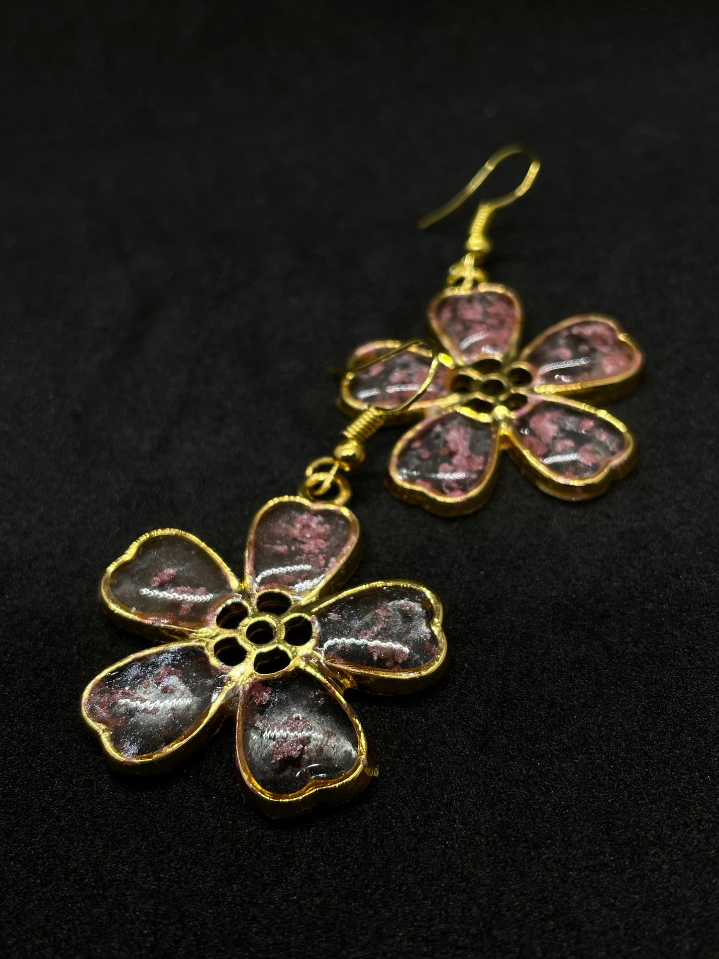 Resin flower earrings