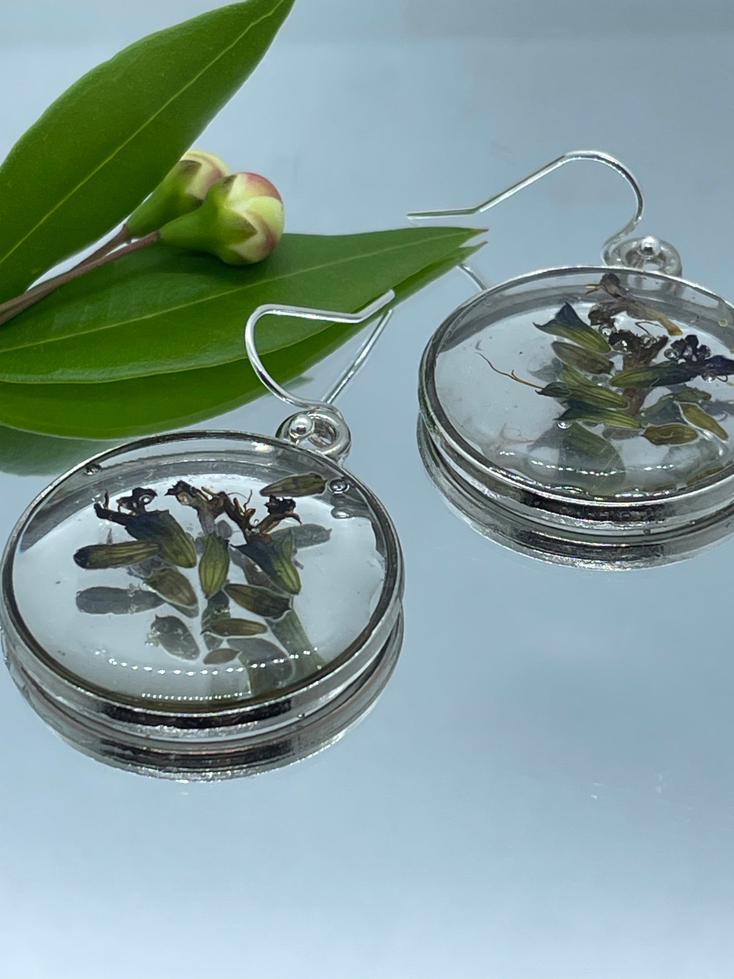 Athens garden flowers & resin disc earrings