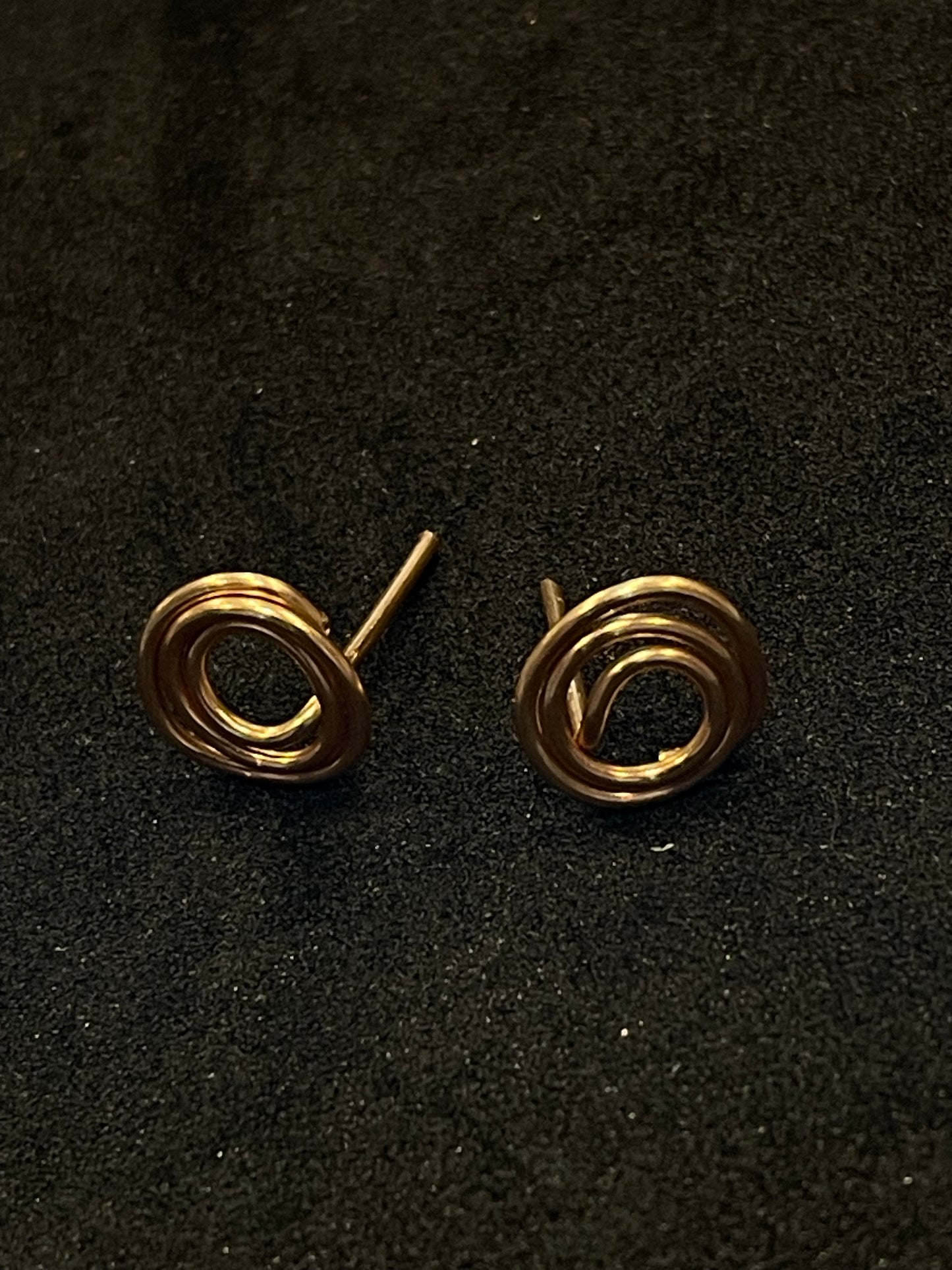 Silver wire ring stud earrings