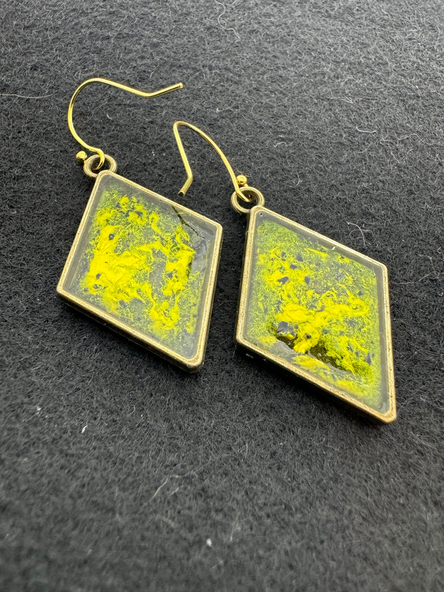 Yellow & clear diamond drop earrings