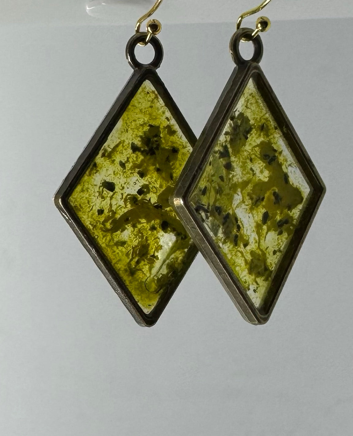 Yellow & clear diamond drop earrings