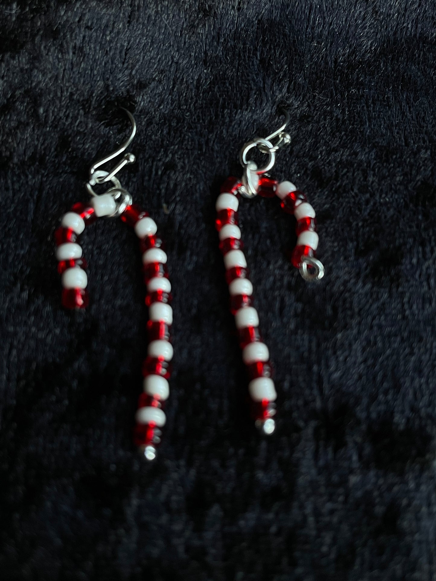 Candy cane Christmas drop earrings