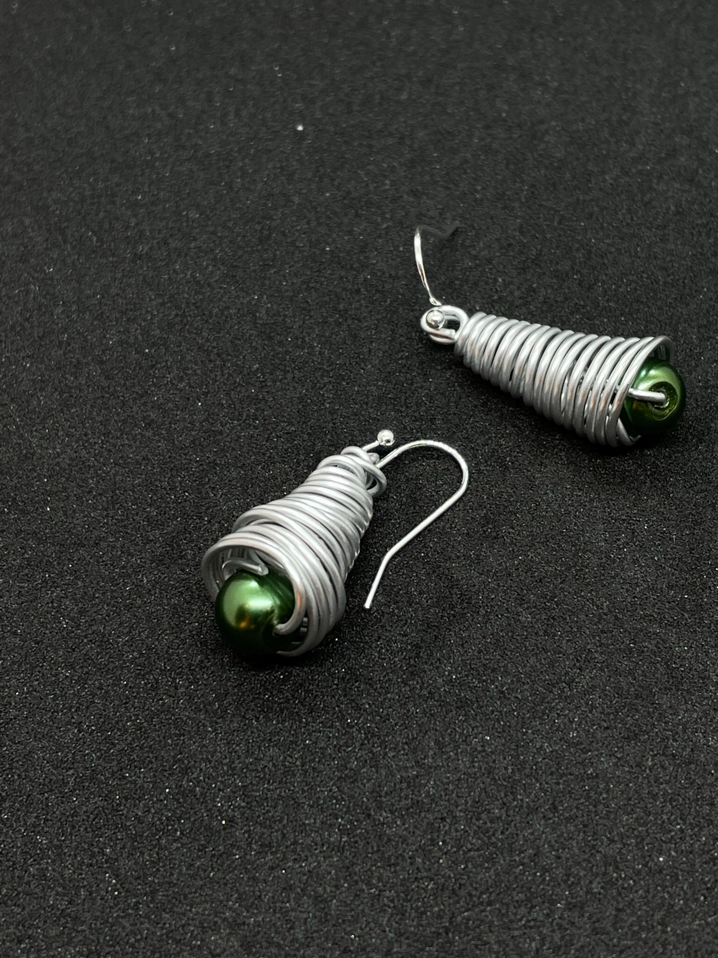 Coloured wire Festive tree drop earrings
