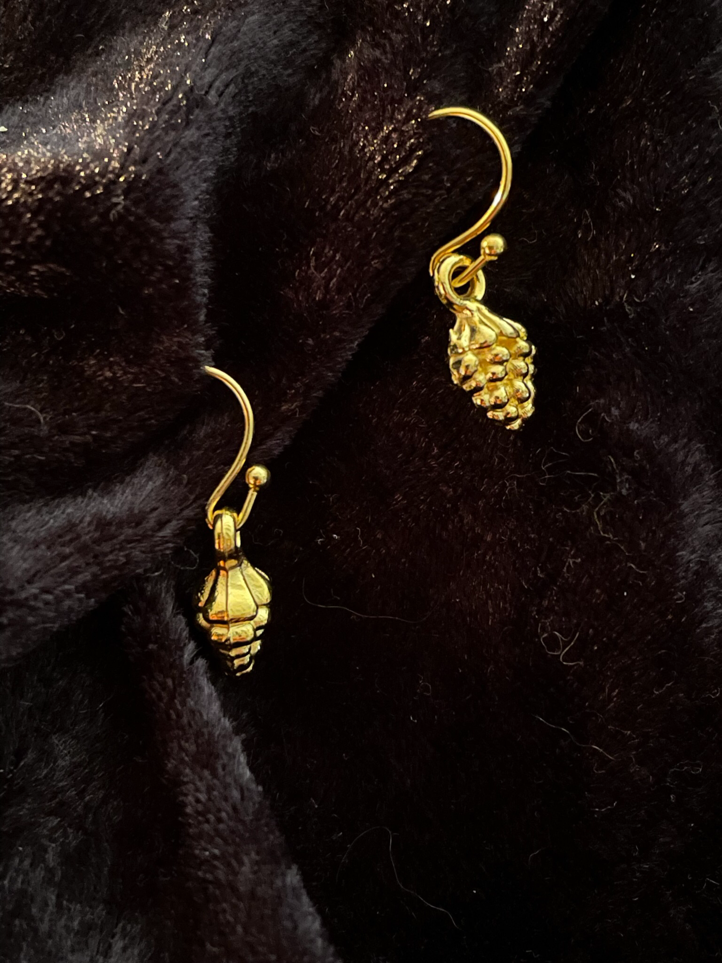 Festive fir cone drop earrings