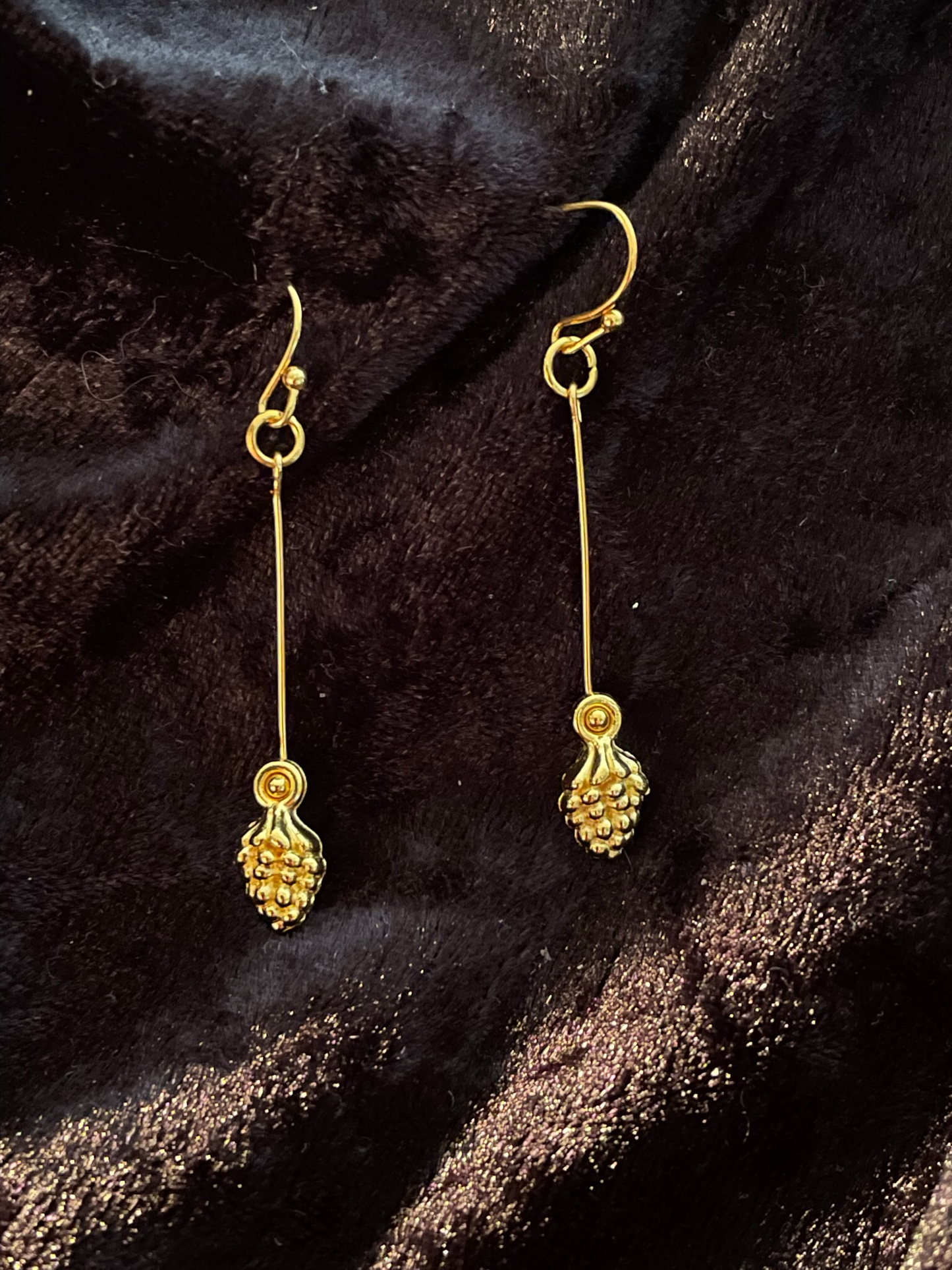 Festive fir cone drop earrings