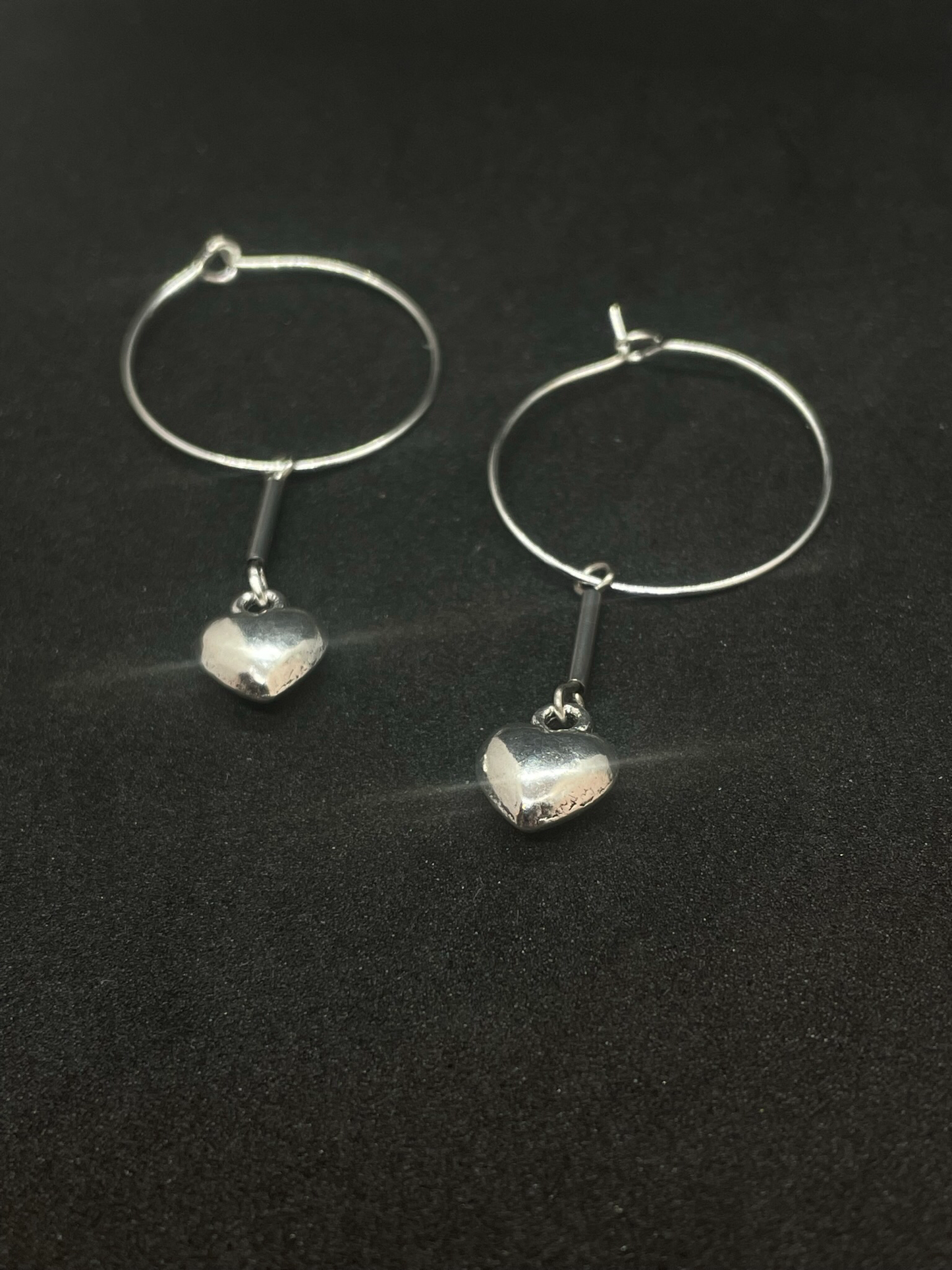 Solid tiny heart drop earrings