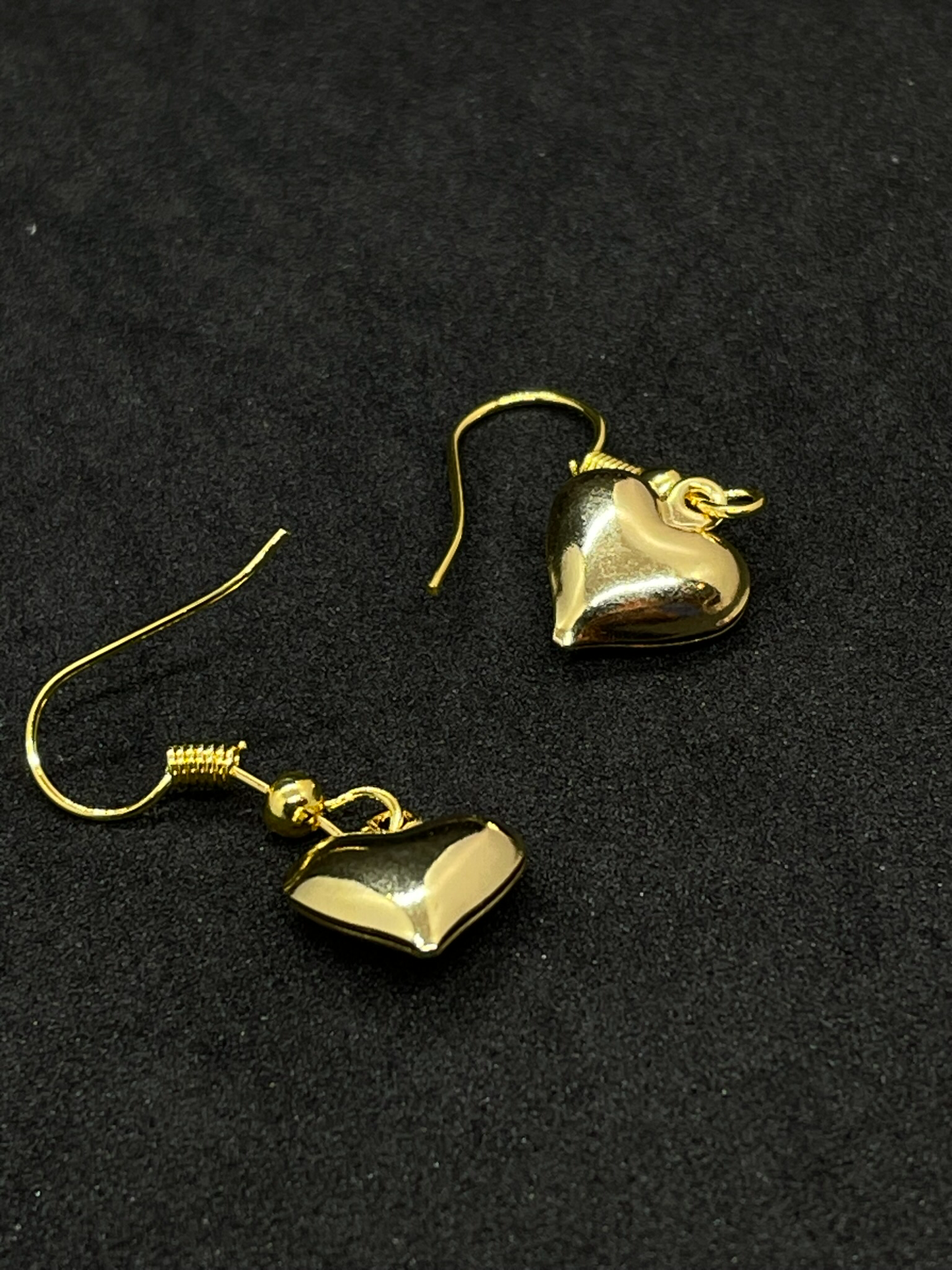 Solid tiny heart drop earrings
