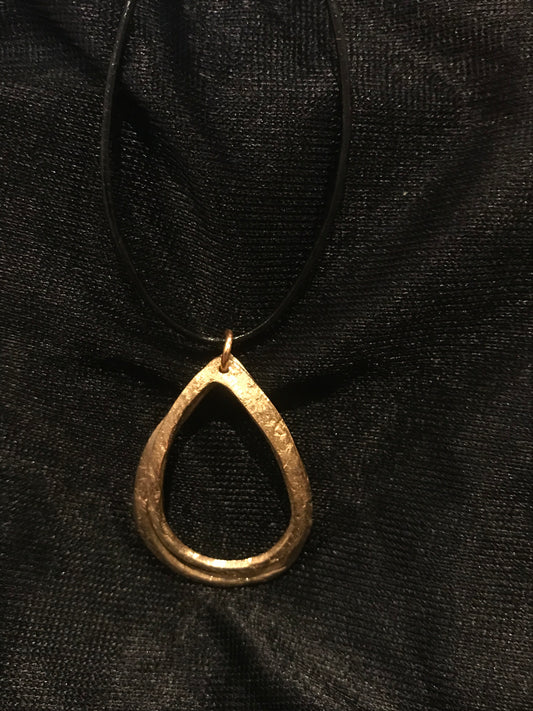Bronze double teardrop necklace
