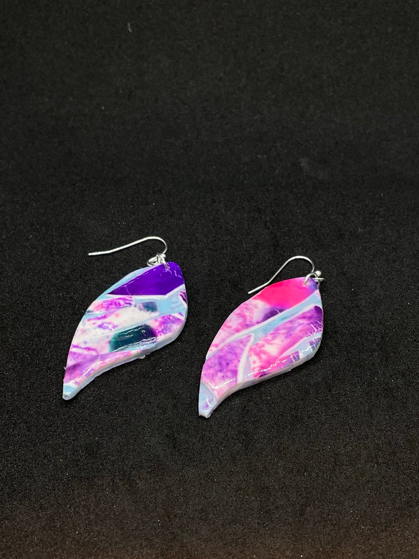 Pink & blue Polymer clay earrings