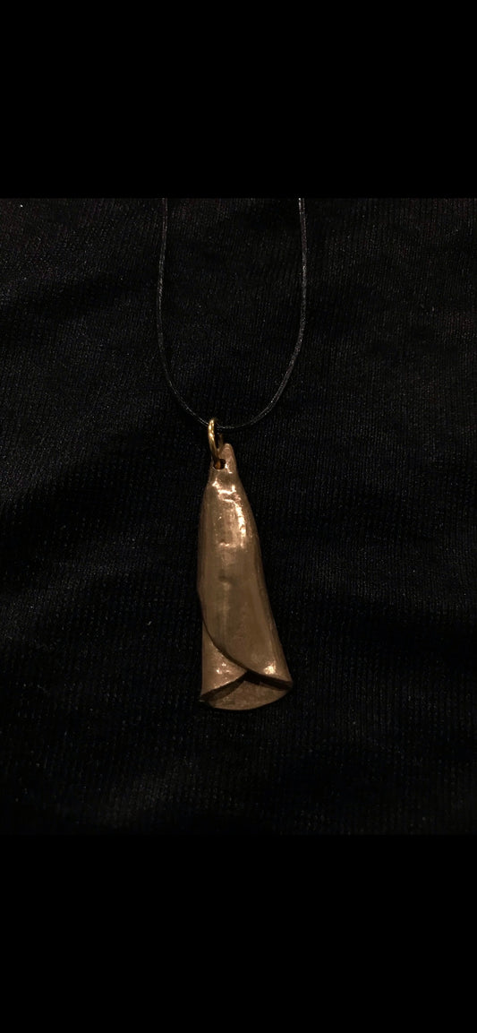 Bronze lily necklace