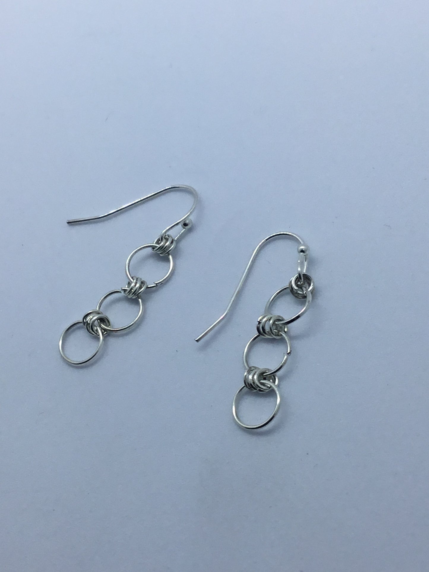 Wire 3 ring earrings