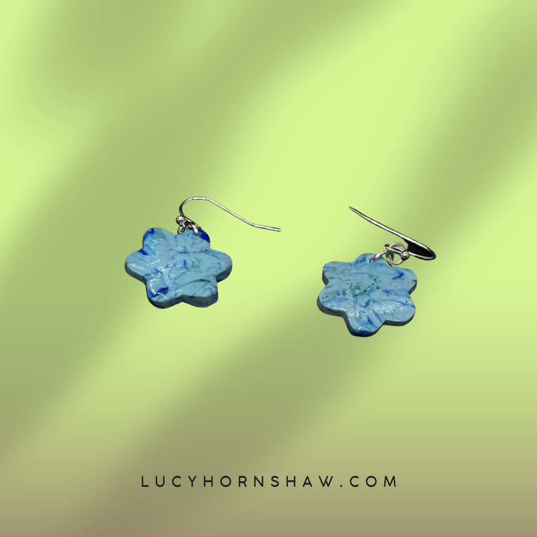 Blue Flower Polymer clay earrings