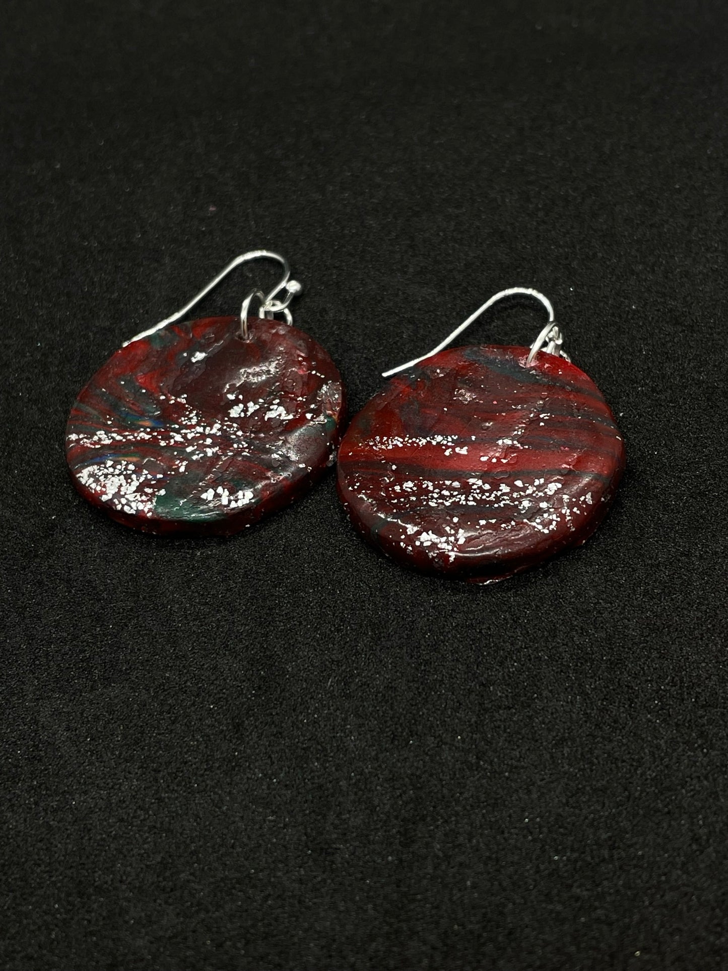 Burgundy Polymer clay earrings