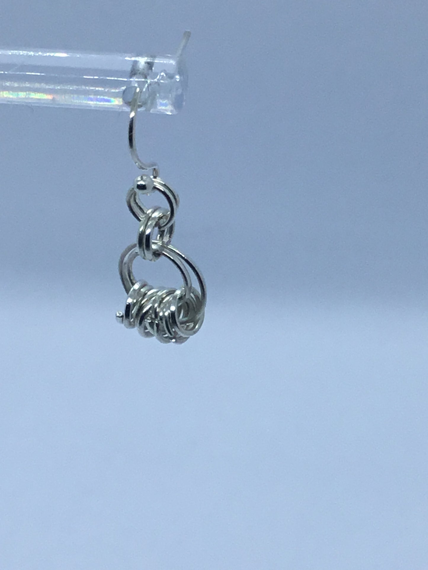 Wire silver rings earrings
