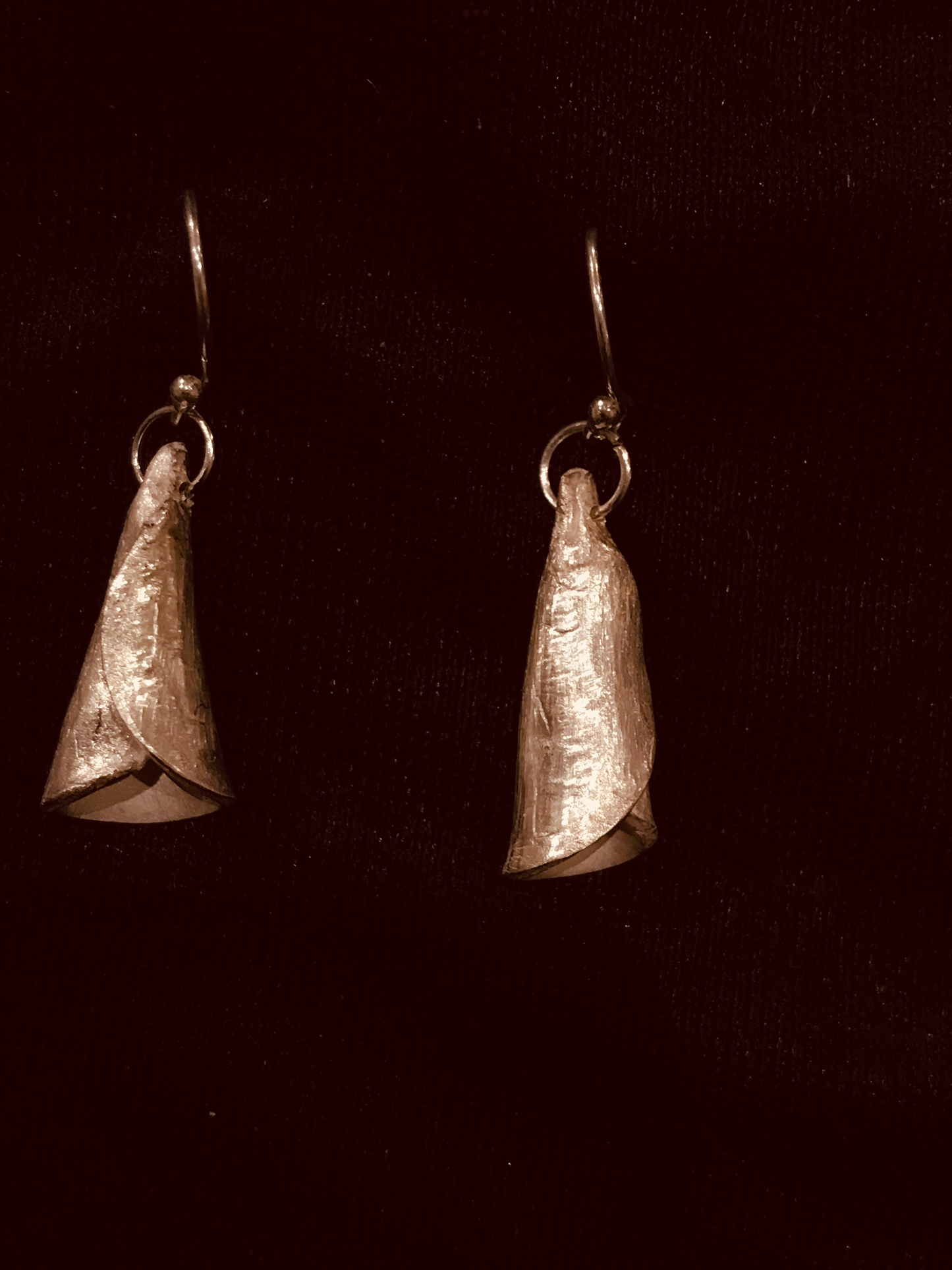 Bronze lily earrings