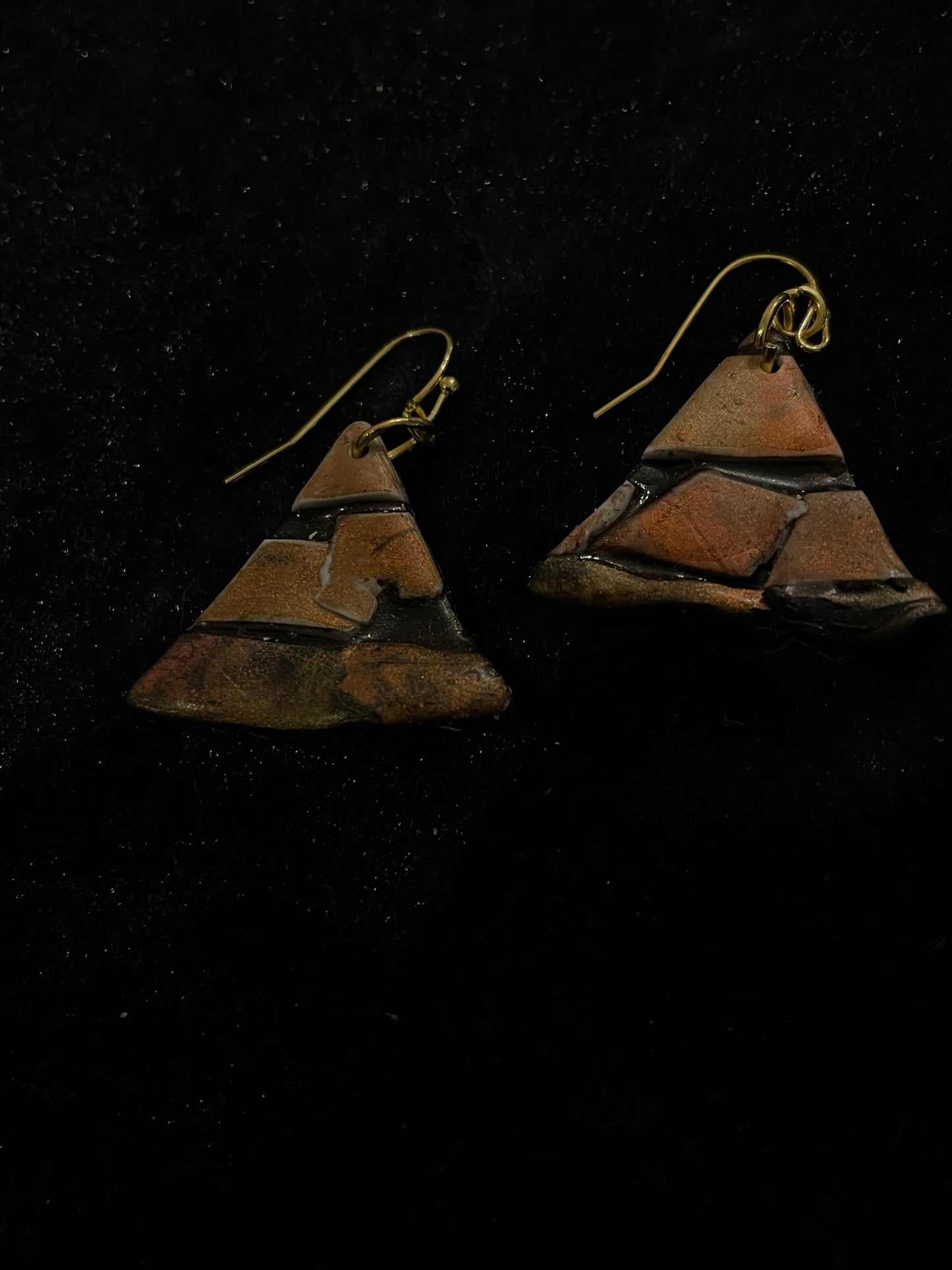 Brown & black Polymer clay earrings