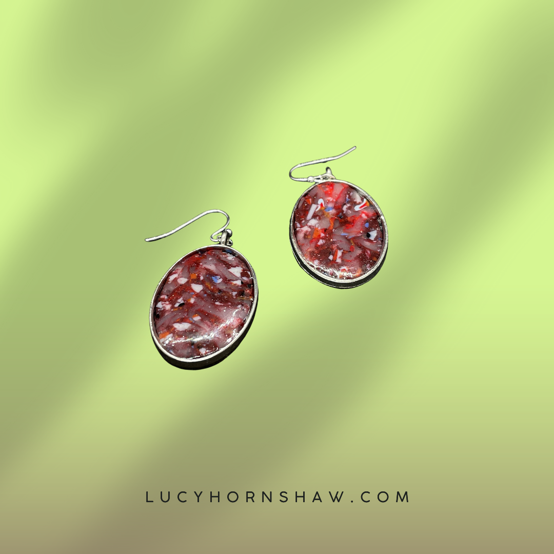 Red & white Polymer clay earrings