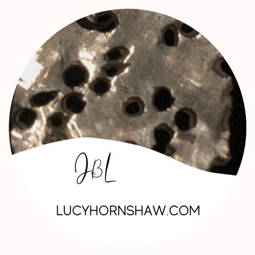 Brown & black metallic ink oblong on disc Polymer clay earrings