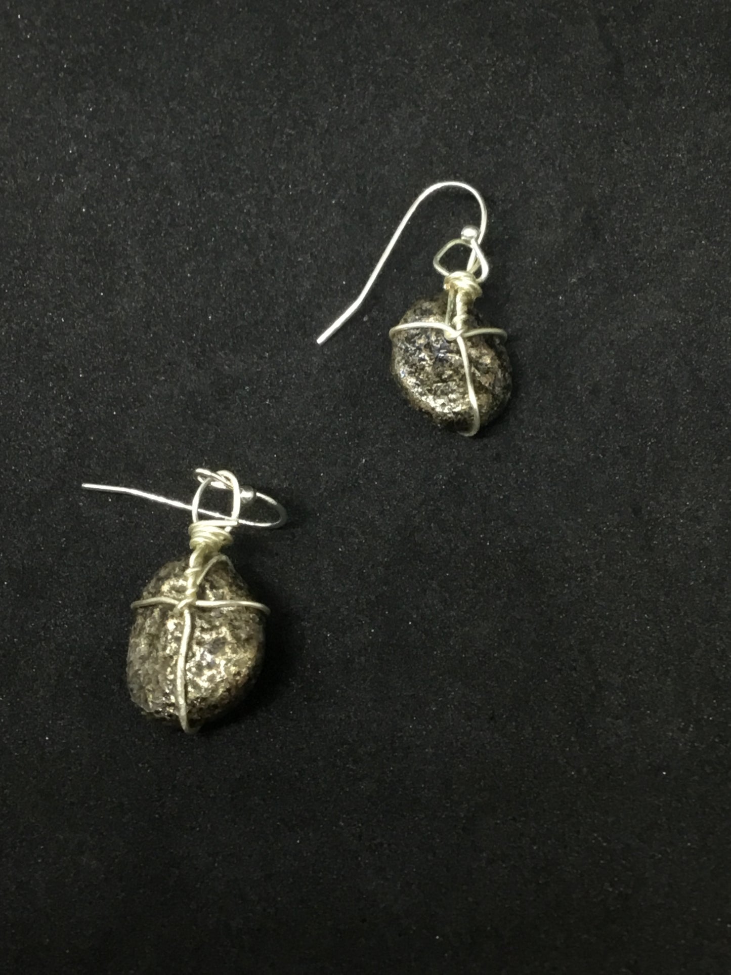 Wire with nugget earrings