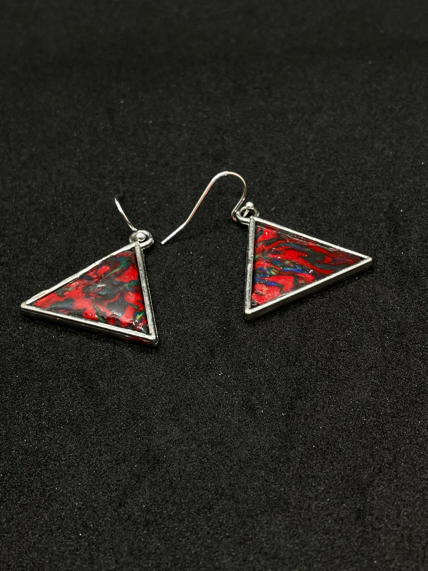 Green & red Polymer clay earrings