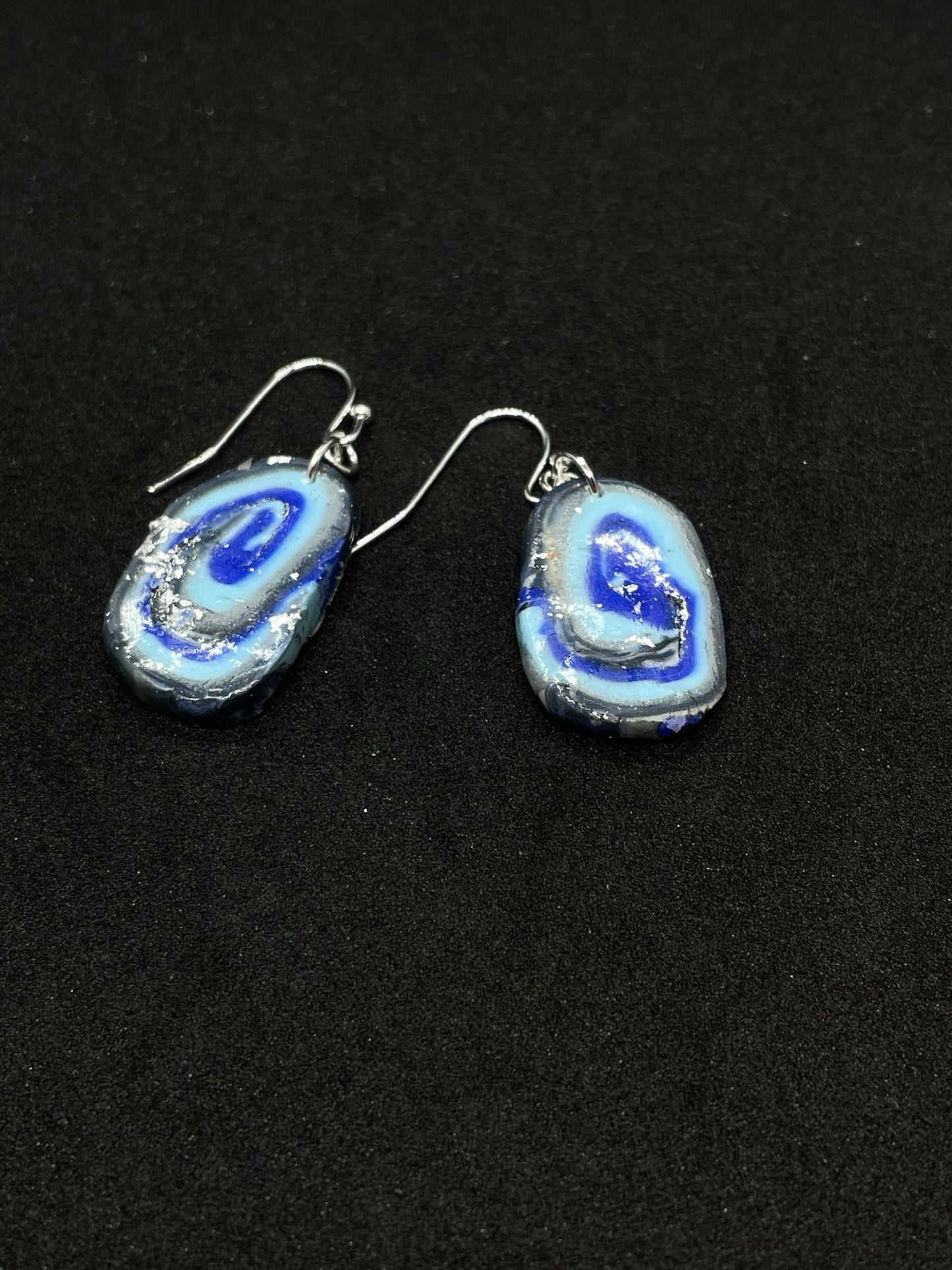 Black & blue Polymer clay earrings