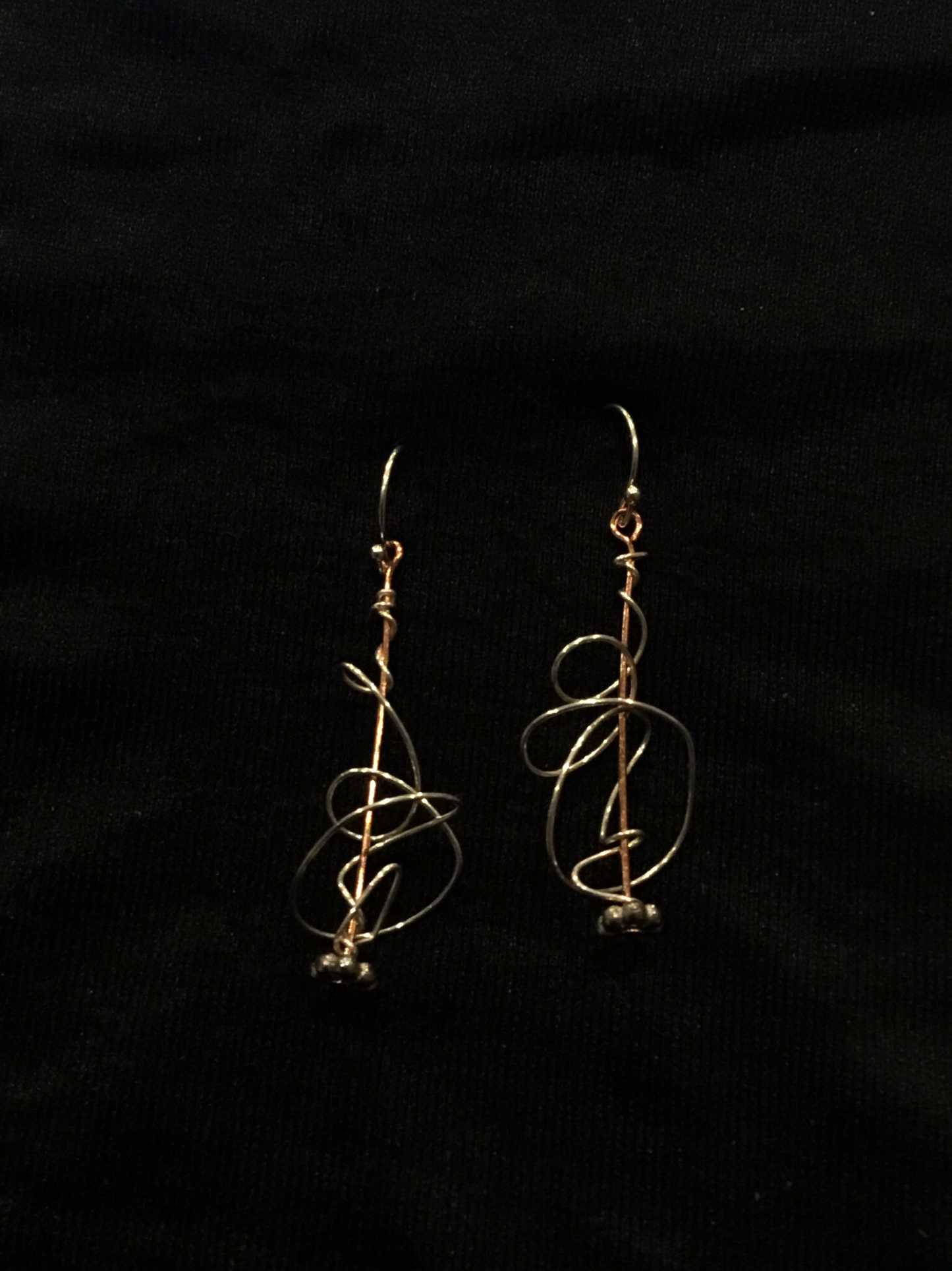 Wire open twist earrings