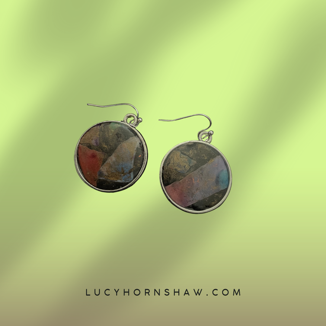 Black & red Polymer clay earrings