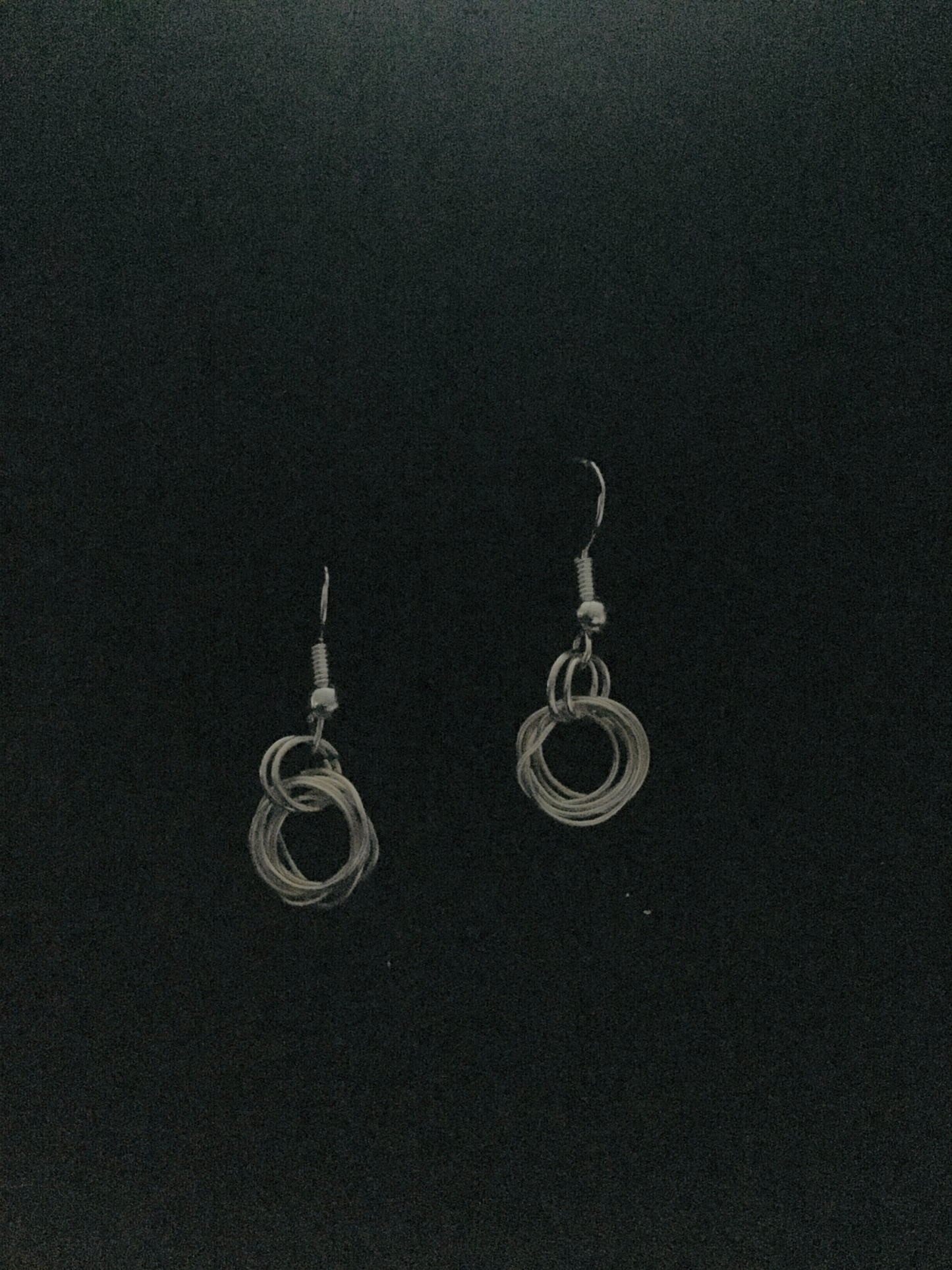 Wire & silver loops drop earrings