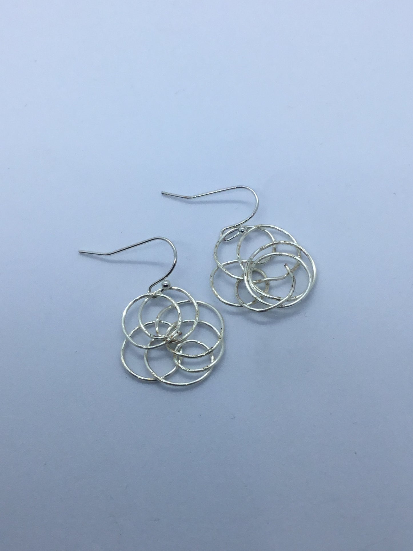 Wire flower earrings