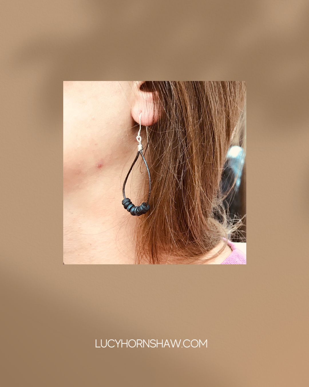 Wooden black bead earrings
