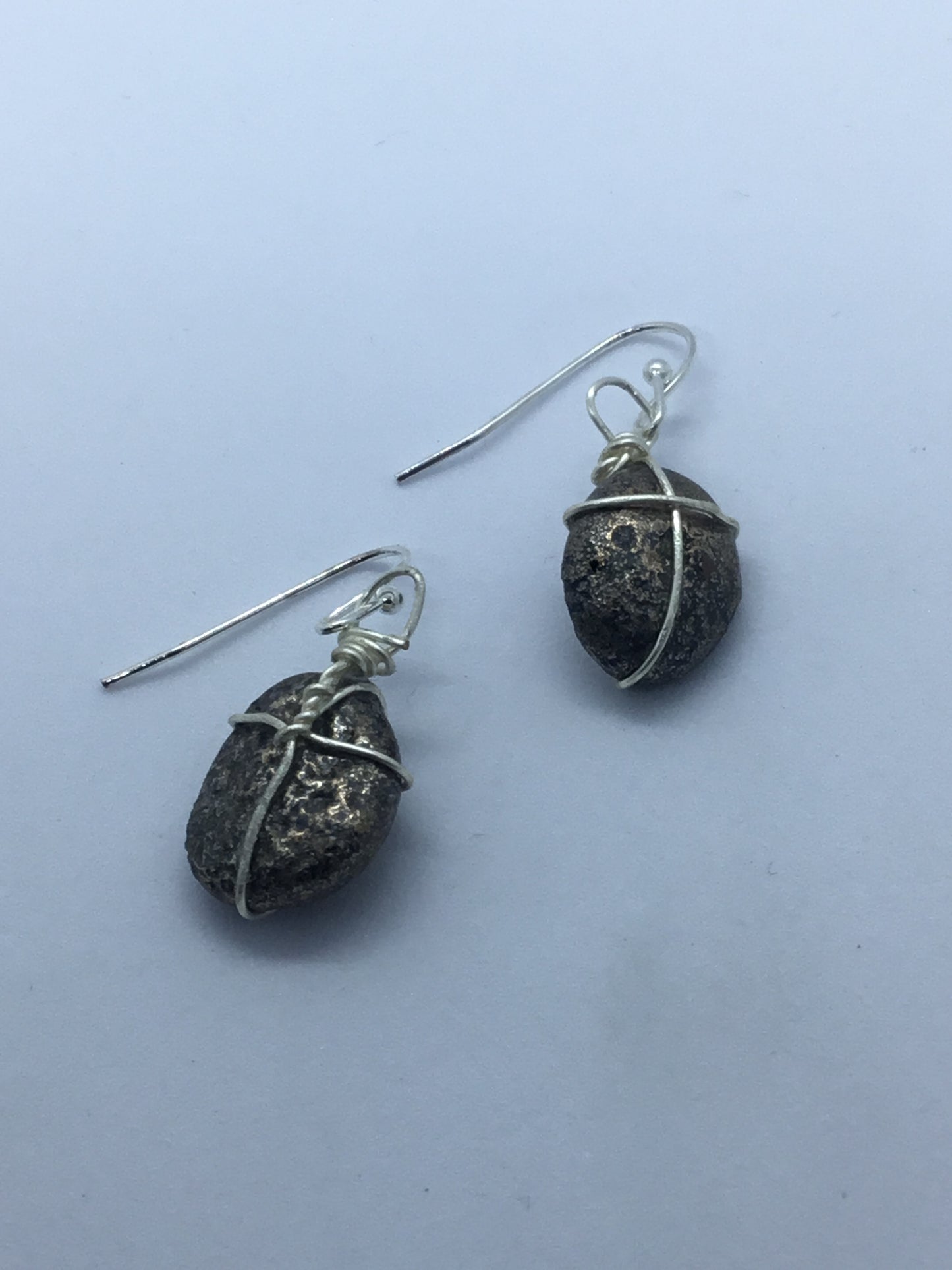 Wire with nugget earrings
