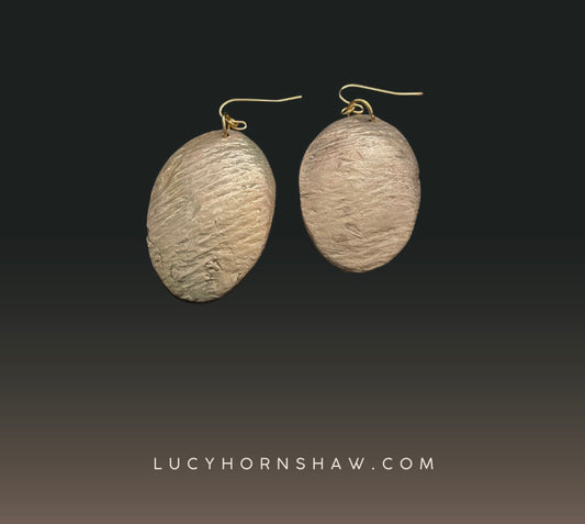 Bronze oval earrings