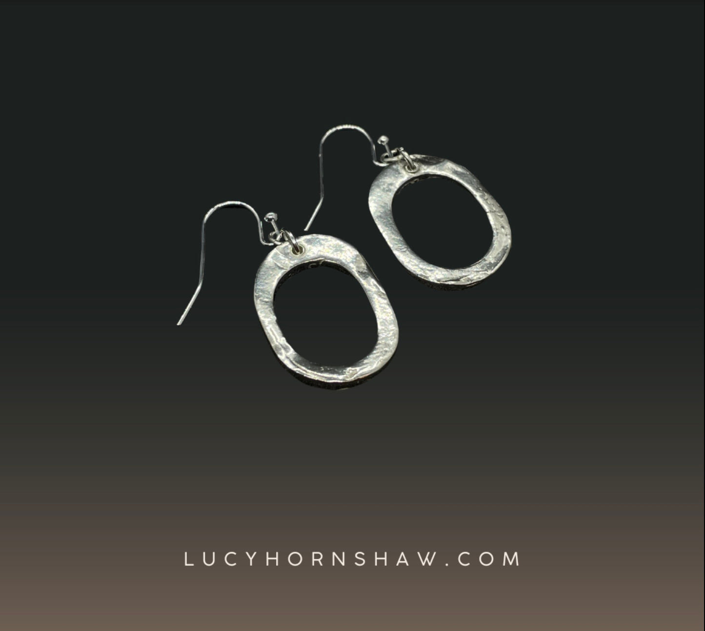 Silver oval earrings