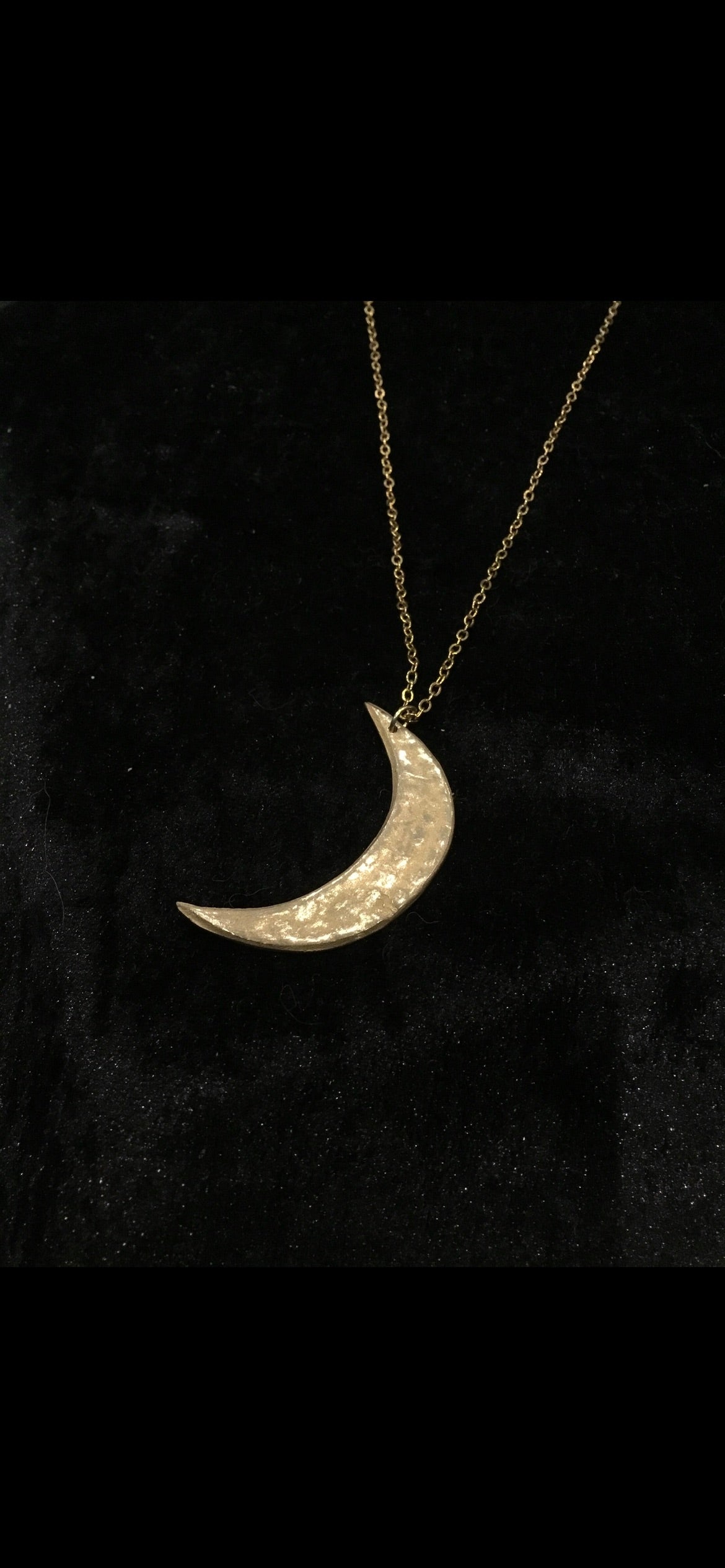 Bronze crescent moon necklace