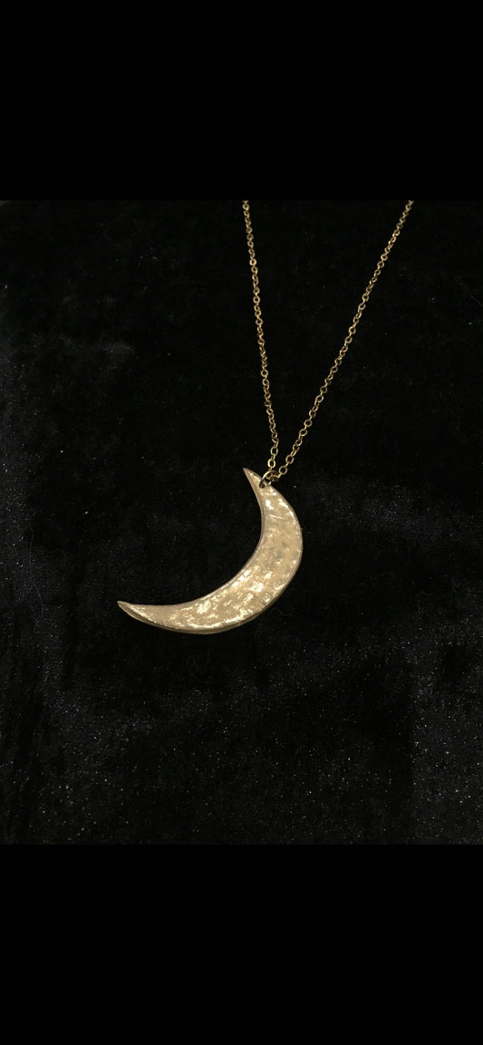 Bronze crescent moon necklace