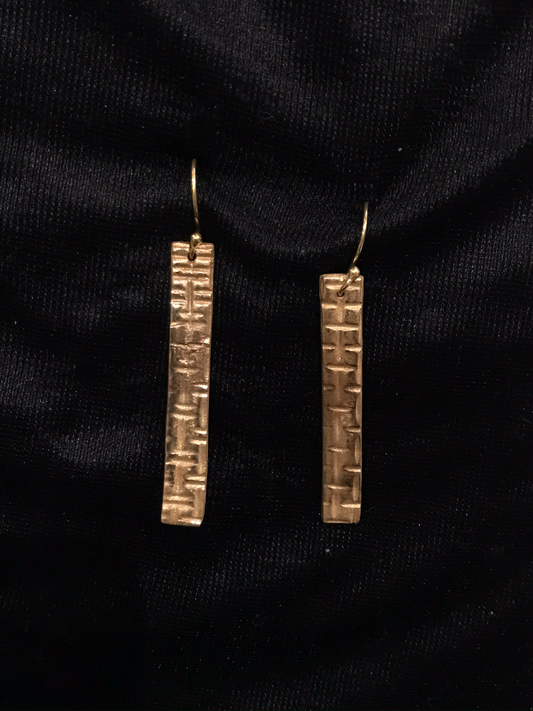 Bronze oblong earrings