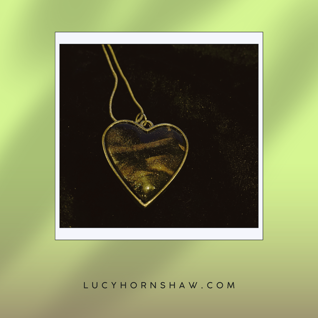 Black & gold Polymer clay necklace