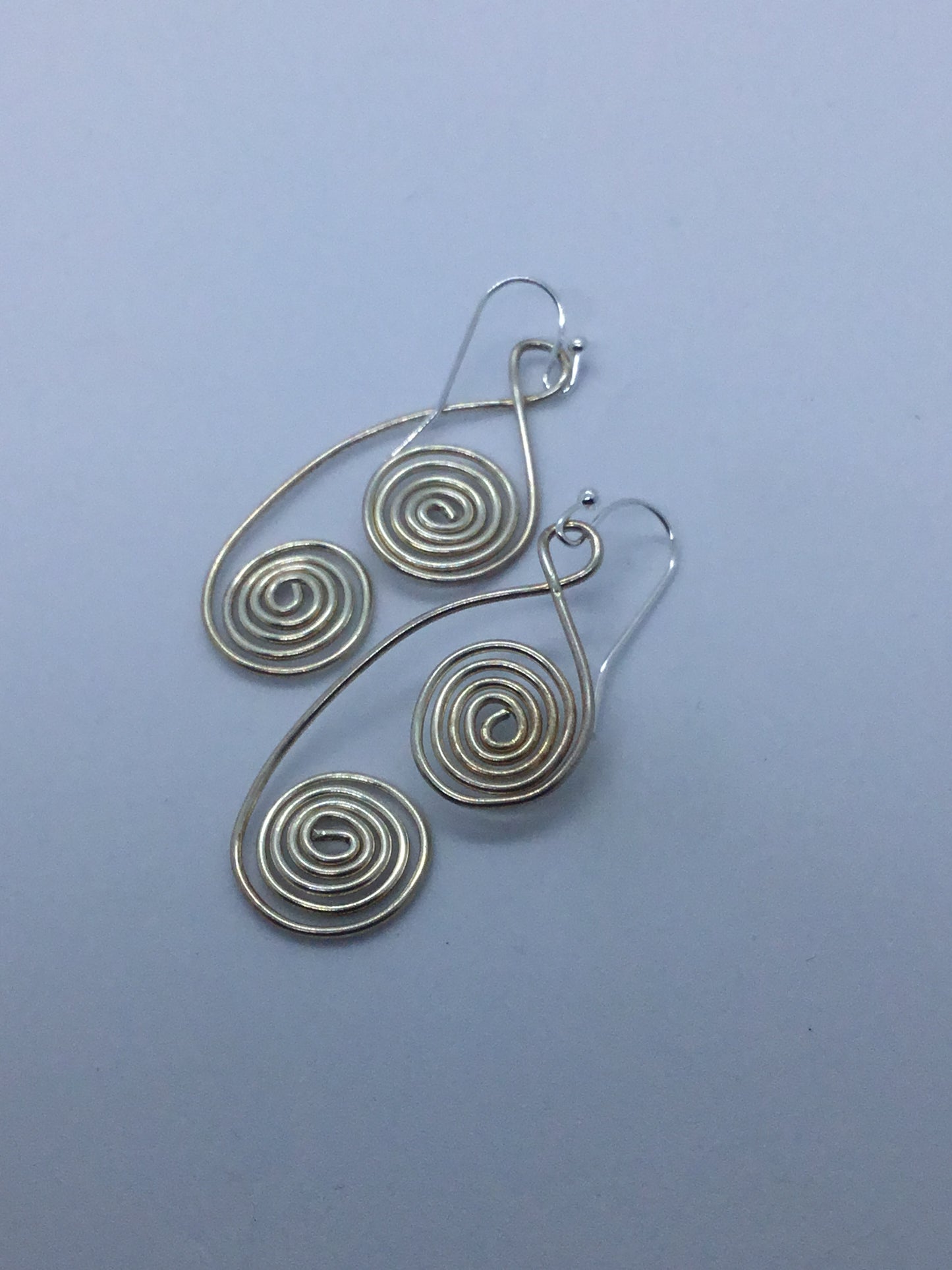 Wire double coil earrings