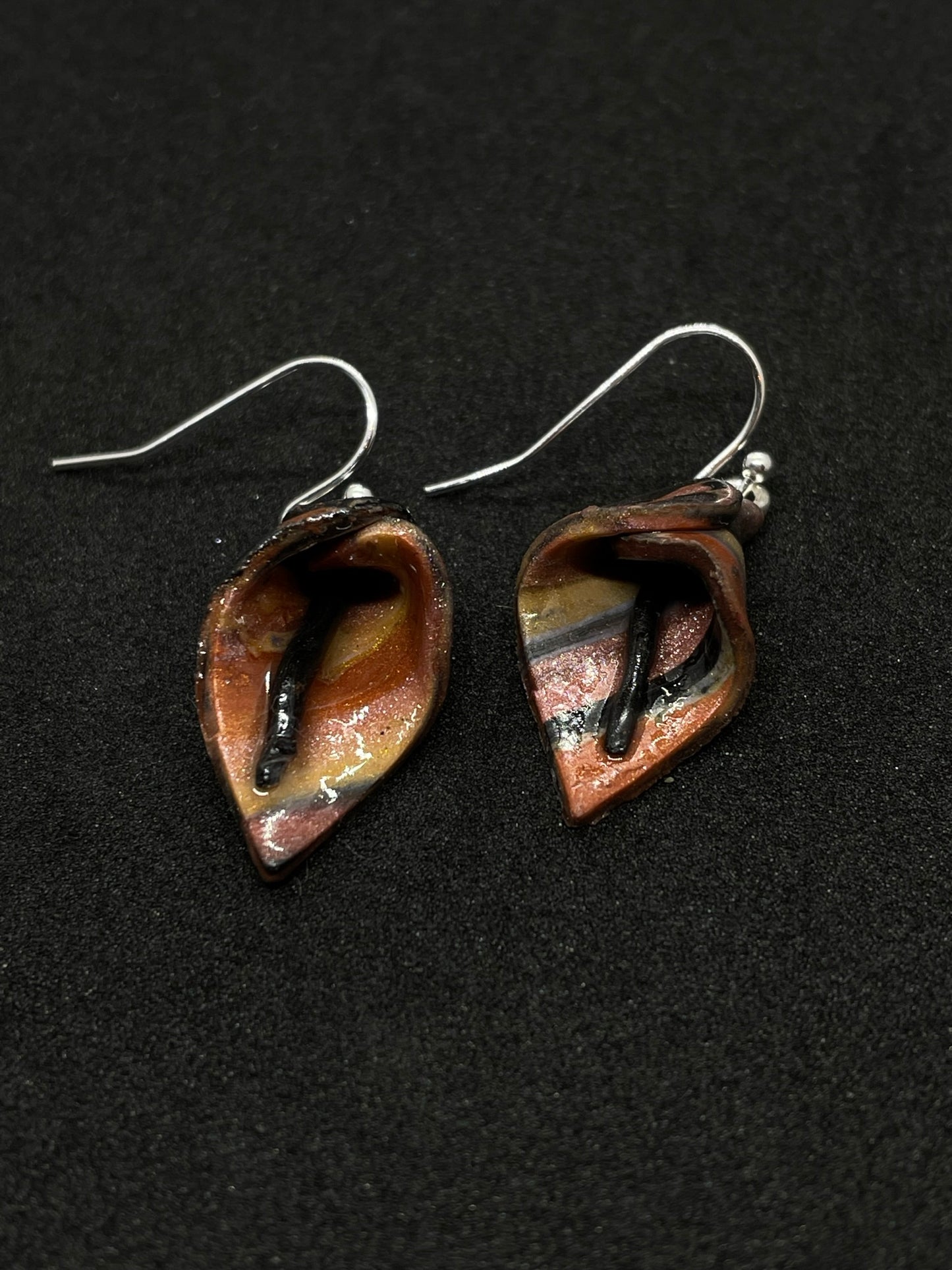 Brown lily Polymer clay earrings