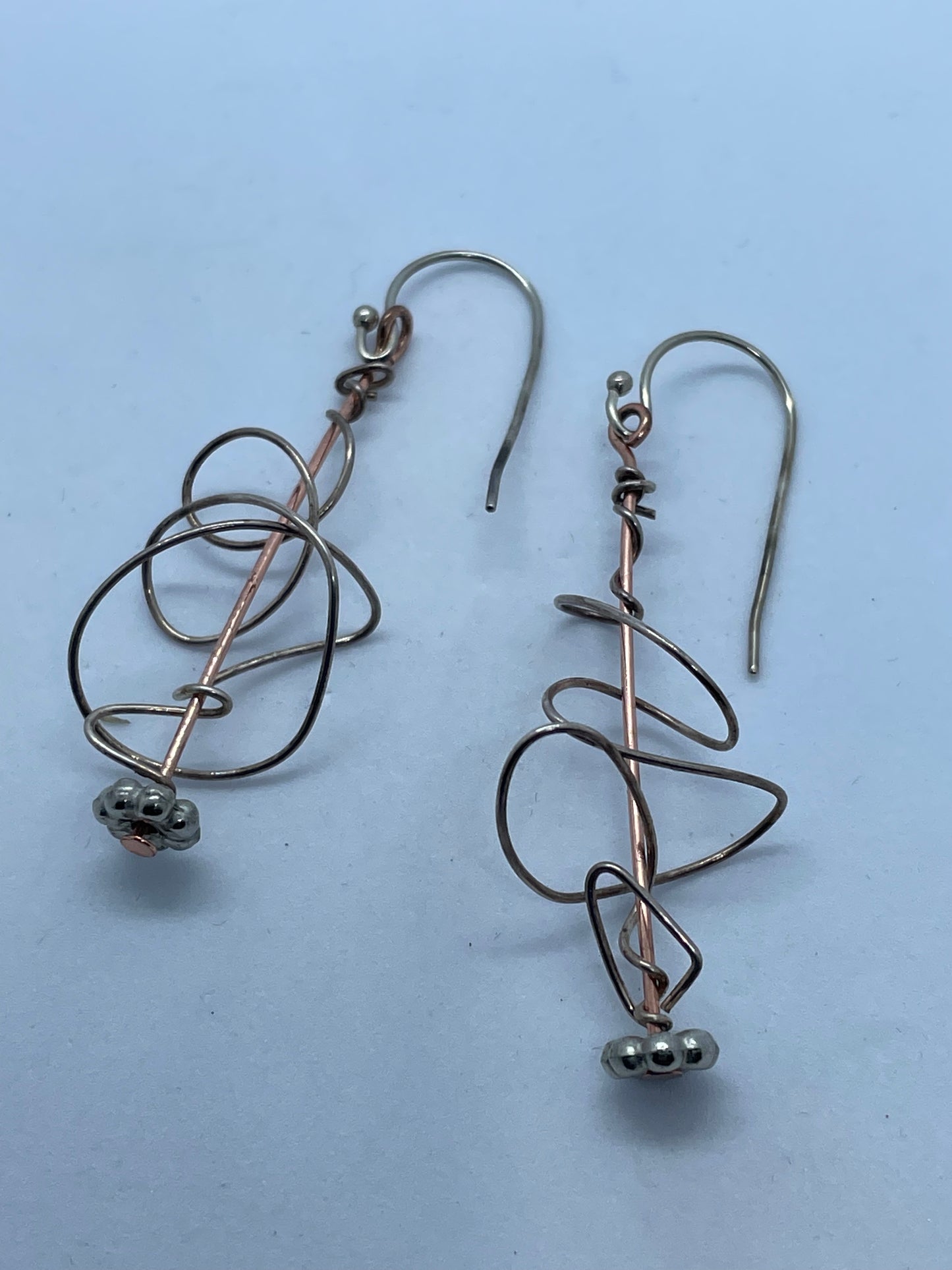Wire open twist earrings