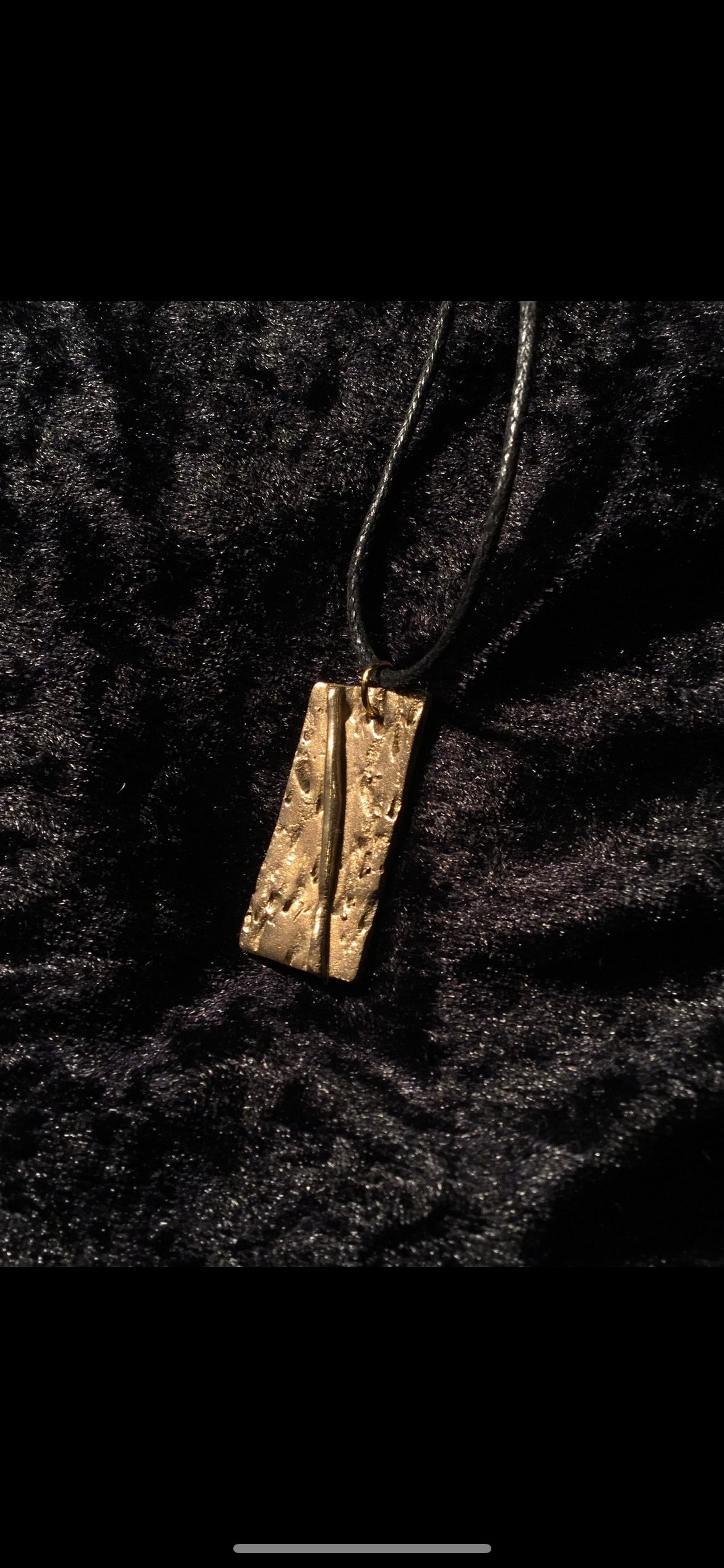 Bronze oblong with bar necklace