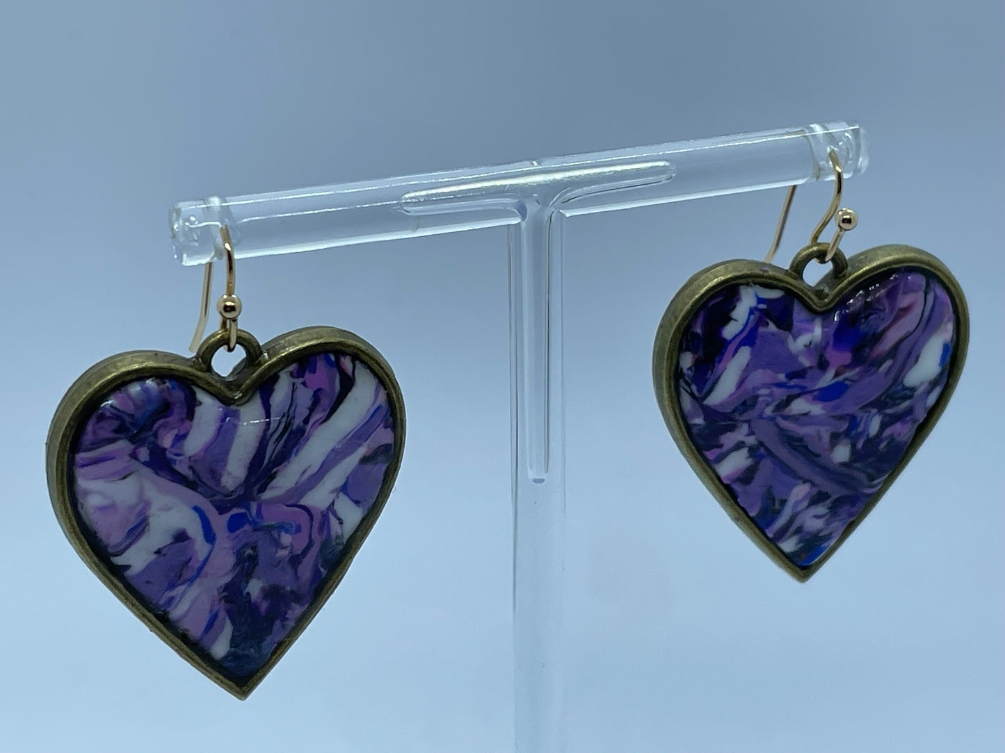 Purple heart Polymer clay earrings