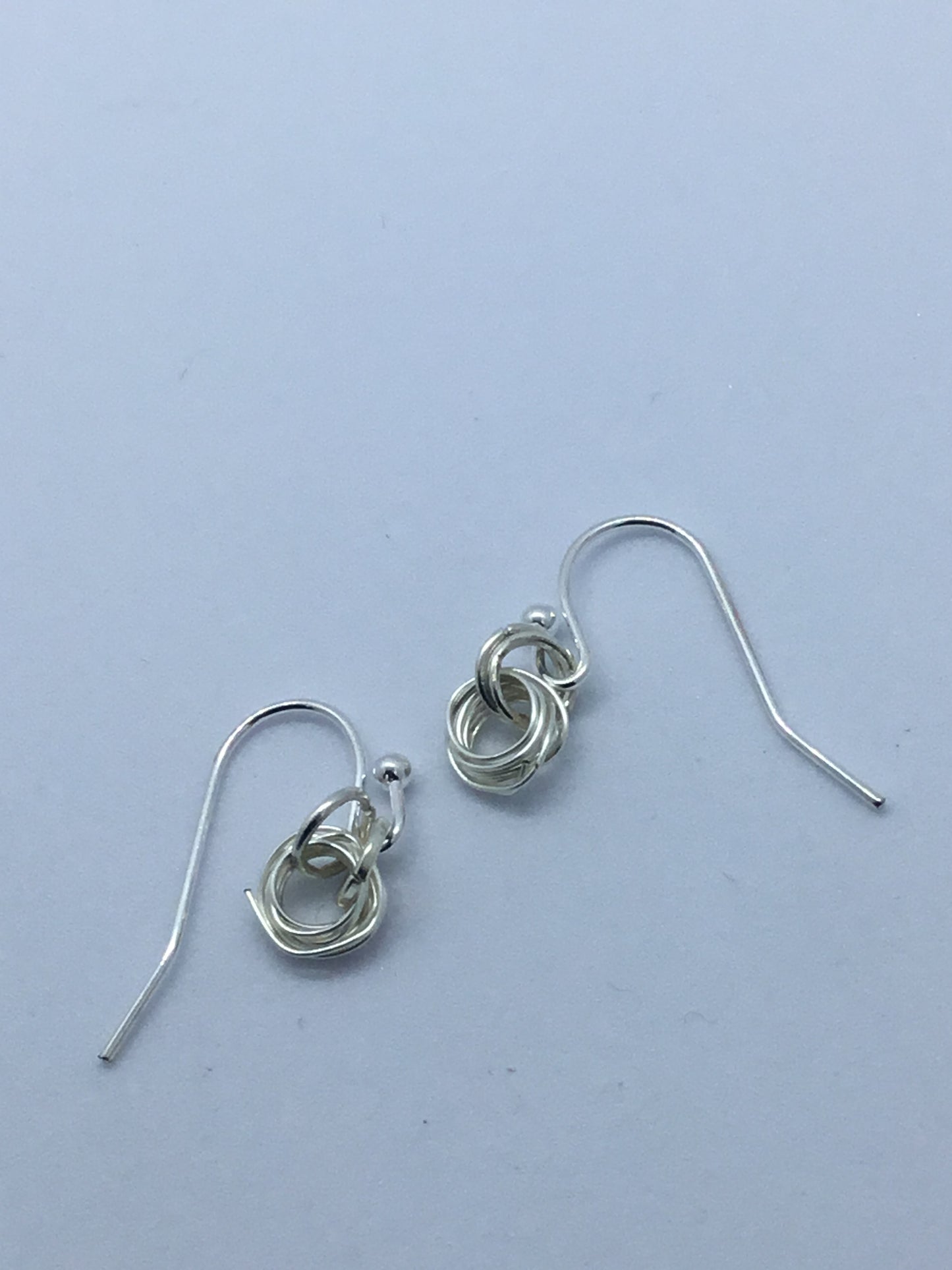 Wire in silver loop earrings