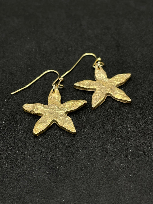 Bronze flower earrings