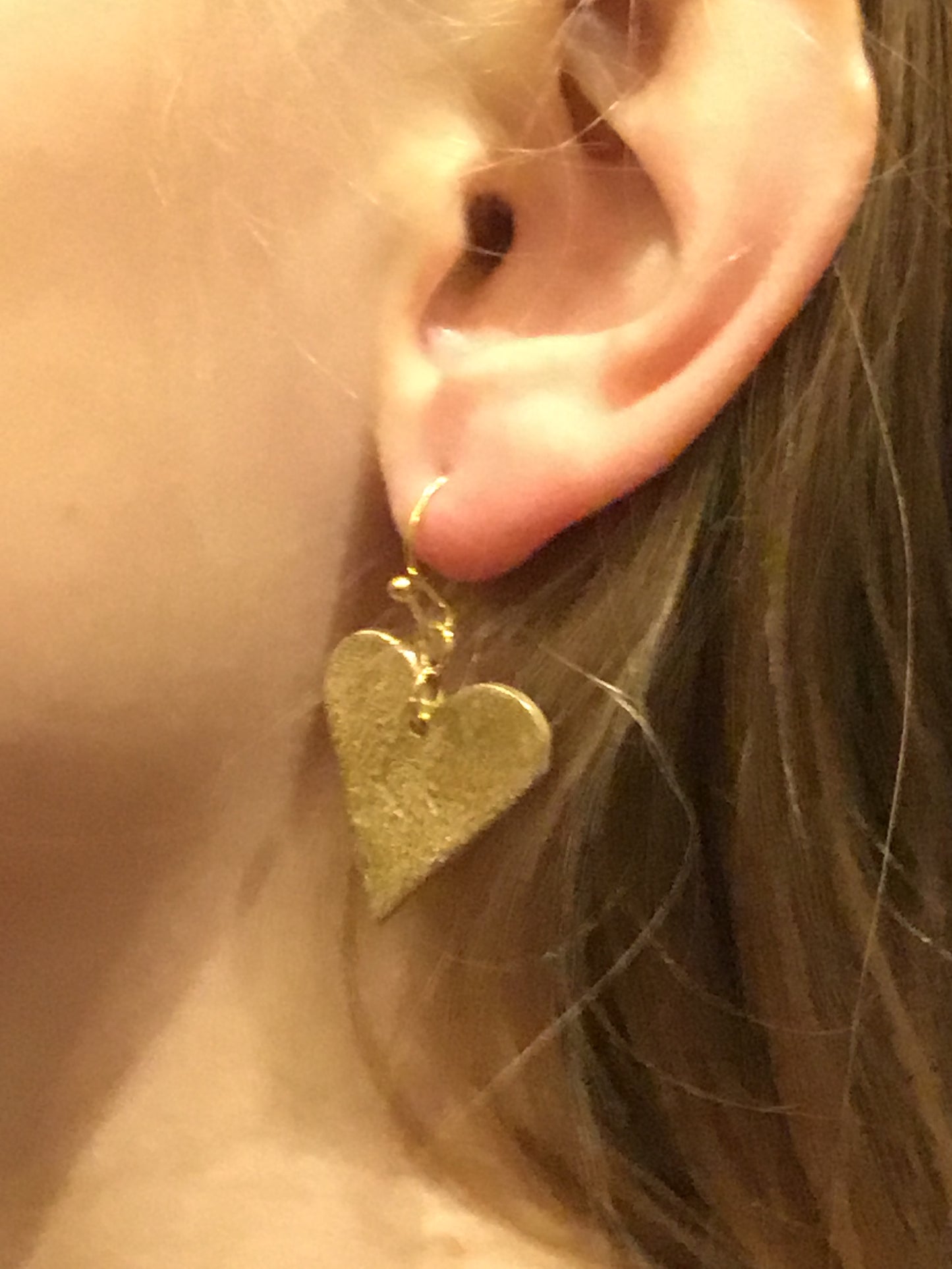 Bronze heart earrings