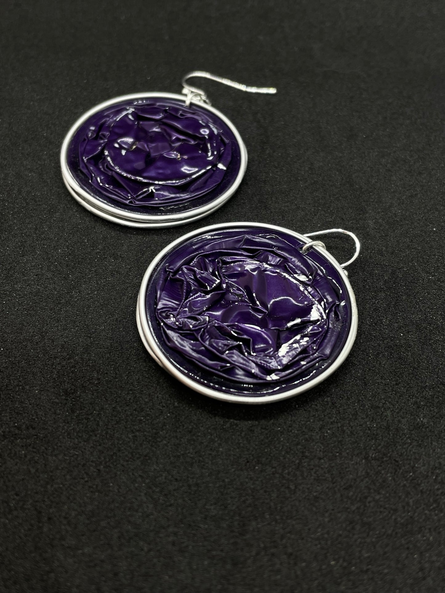 Pod - Purple disc earrings