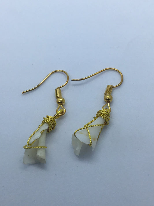 Wire & Bali shell earrings